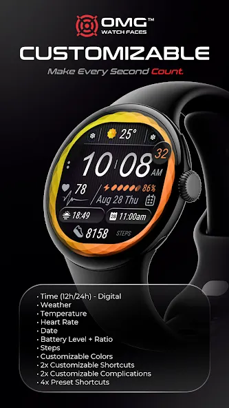 Colorful Watch Face - OMG 22 screenshot 2