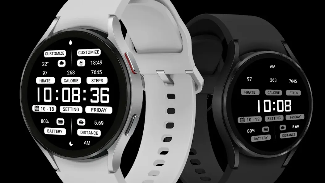 ZKin Watch Black White Message screenshot 1
