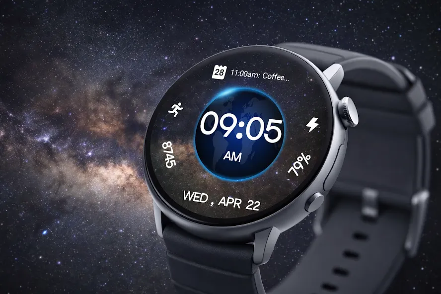 3D Earth Parallax Watch Face screenshot 2