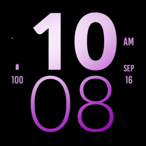Soft Purple Large Watch Face screenshot 4