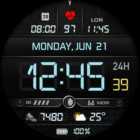 MD111 Digital watch face screenshot 29