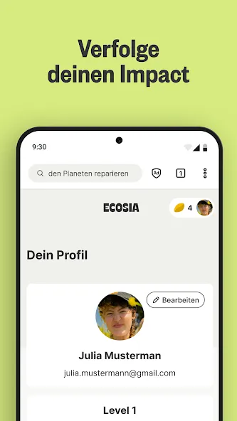 Ecosia Klimapositiver Browser screenshot 3