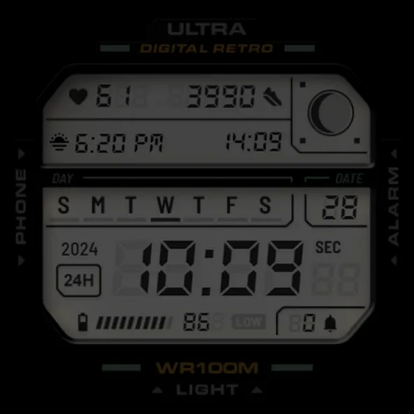ULTRA Digital Retro watch face screenshot 12