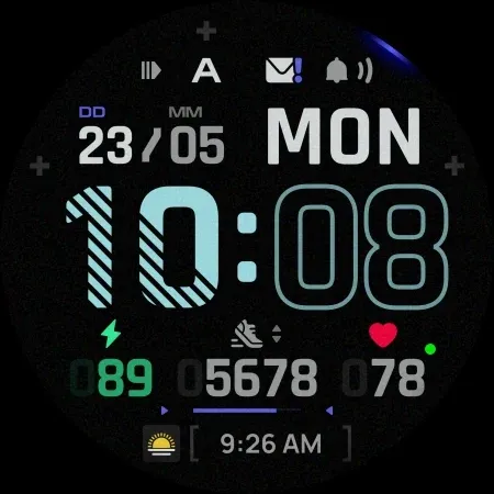SH096 Watch Face, WearOS watch screenshot 15