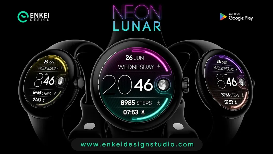 NEON Lunar - watch face screenshot 7