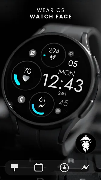 Digital Black Watch Face screenshot 1