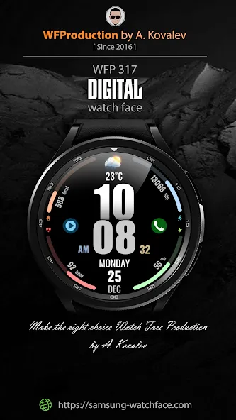 WFP 317 Digital watch face screenshot 1