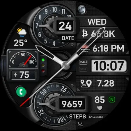 MD338 Hybrid watch face screenshot 11