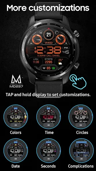 MD237 Digital watch face screenshot 7