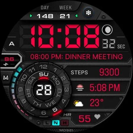 MD321 Digital Watch Face screenshot 13