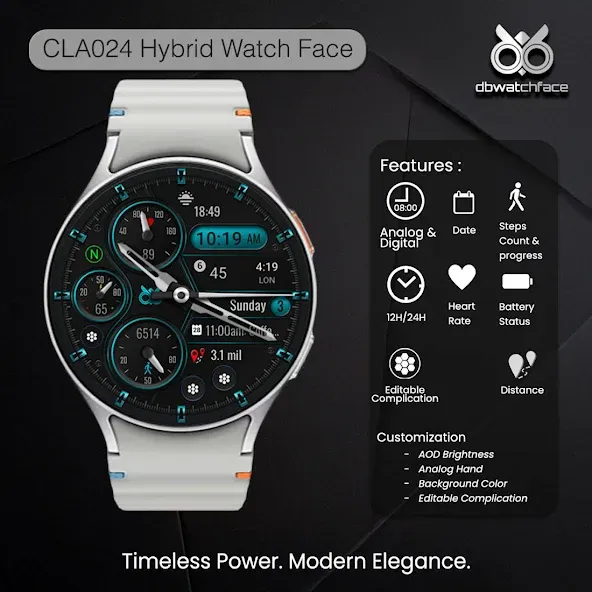 CLA024 Hybrid Watch Face screenshot 10