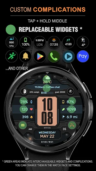 WFP 336 Digital watch face screenshot 4
