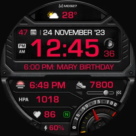 MD327 Digital Watch Face screenshot 12