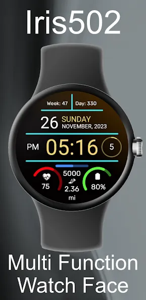 Iris502 Digital Watch Face screenshot 1