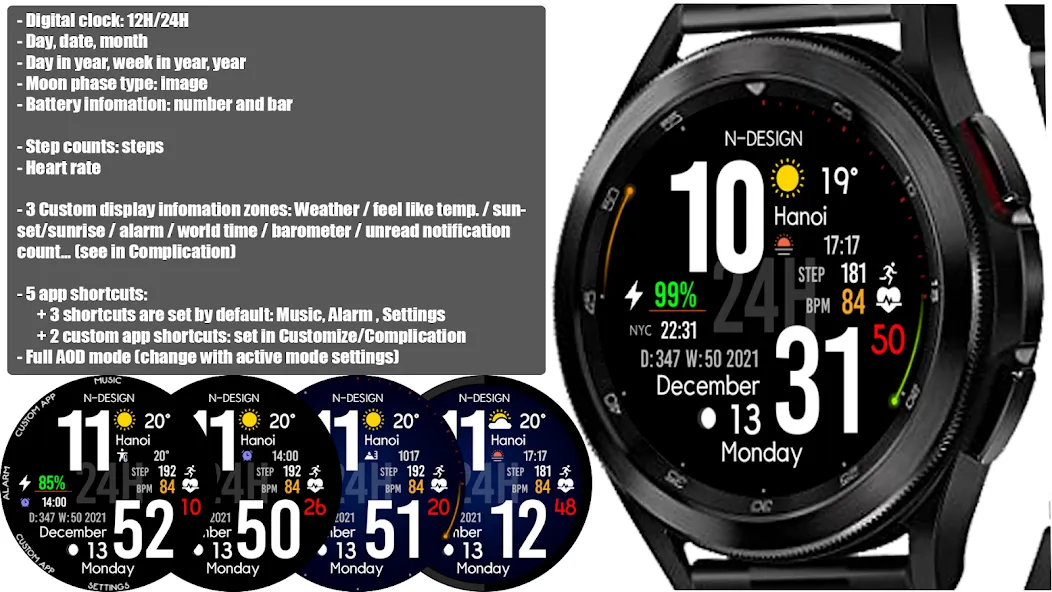 NTV340 - Big Digital Watchface screenshot 7