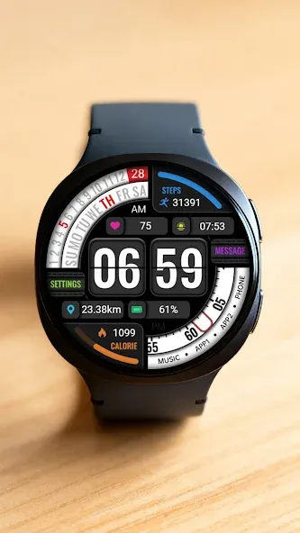 Diagonal Text ZKin Watch Face screenshot 5