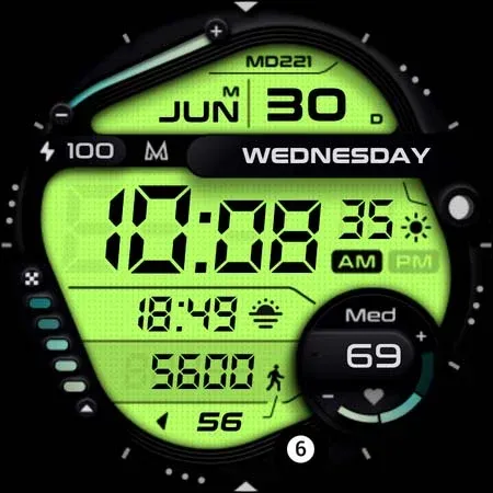 MD221 Digital watch face screenshot 12