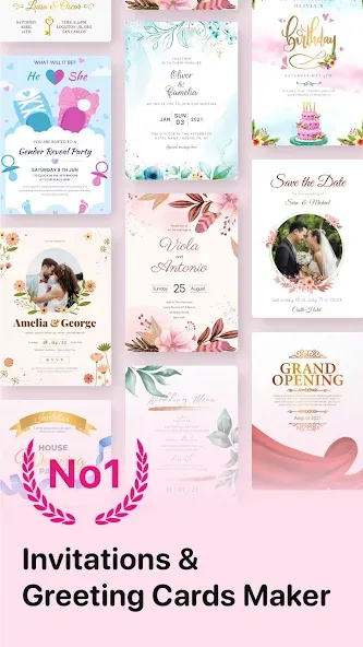 Invitation Maker - Card Design screenshot 1