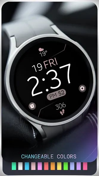 Digital Black v4 watch face screenshot 3