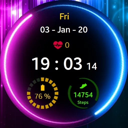 Neon Blue Pink Watch Face screenshot 2