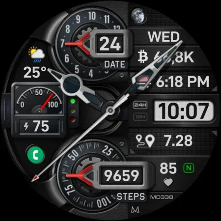 MD338 Hybrid watch face screenshot 9