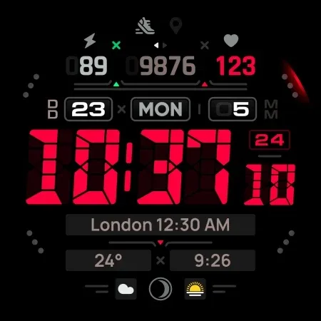 SH057 Watch Face, WearOS watch screenshot 15