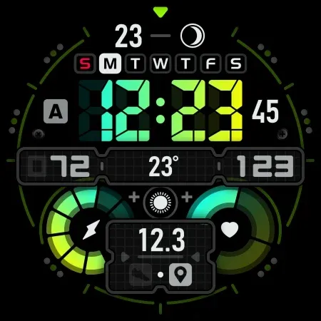 SH027 Watch Face, WearOS watch screenshot 11