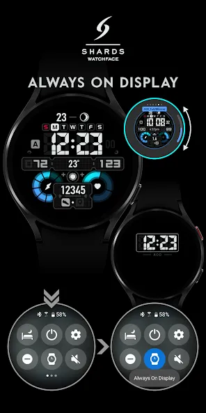 SH027 Watch Face, WearOS watch screenshot 7