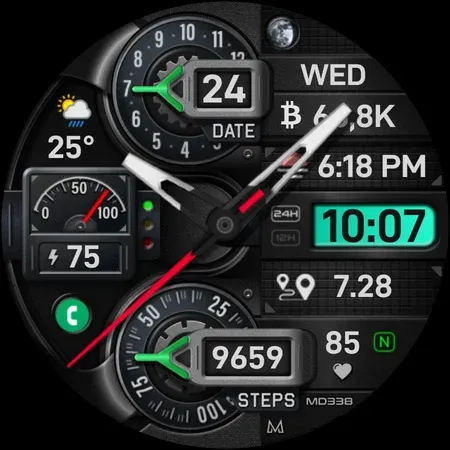 MD338 Hybrid watch face screenshot 13
