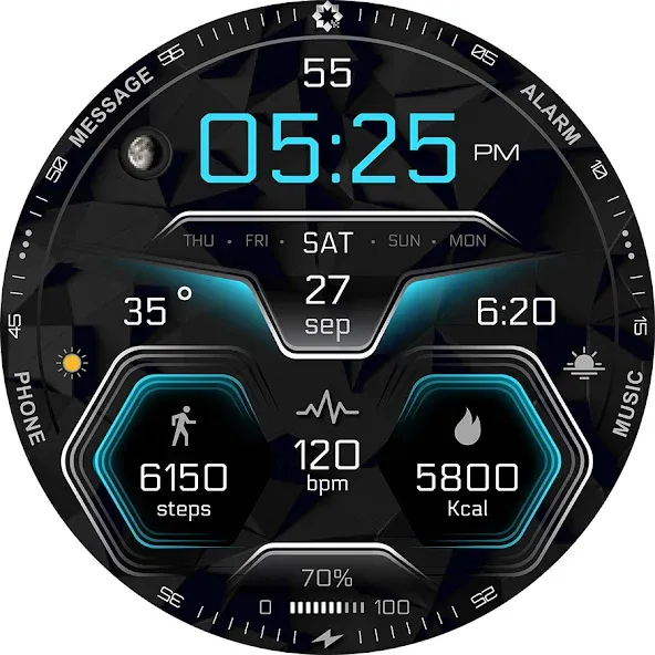 A385 Futuristic Face wear OS screenshot 25