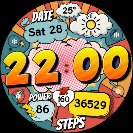 Comic Retro Digital Watch Face screenshot 27