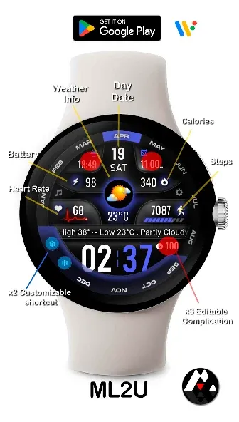 ML2U 230 Watch Face screenshot 2