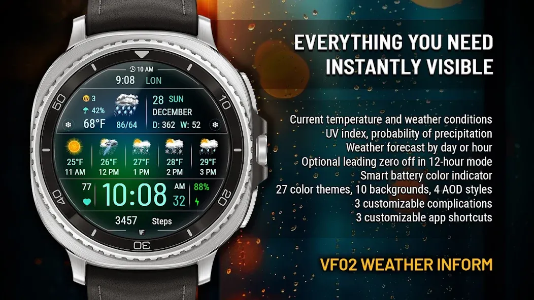 VF02 Weather Inform Watch Face screenshot 1