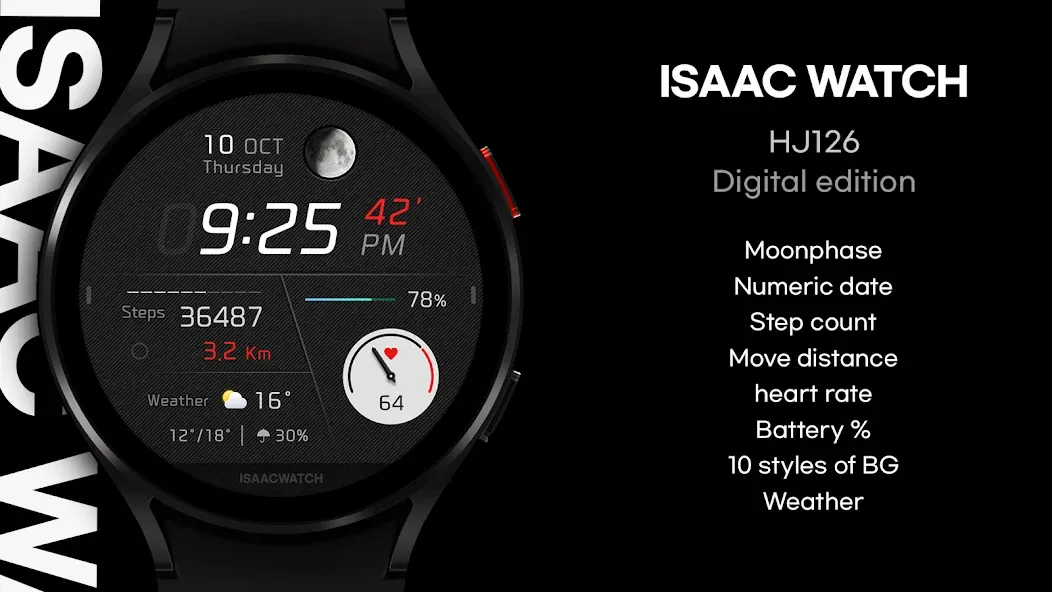 ISAAC WATCH HJ126 Digital screenshot 4
