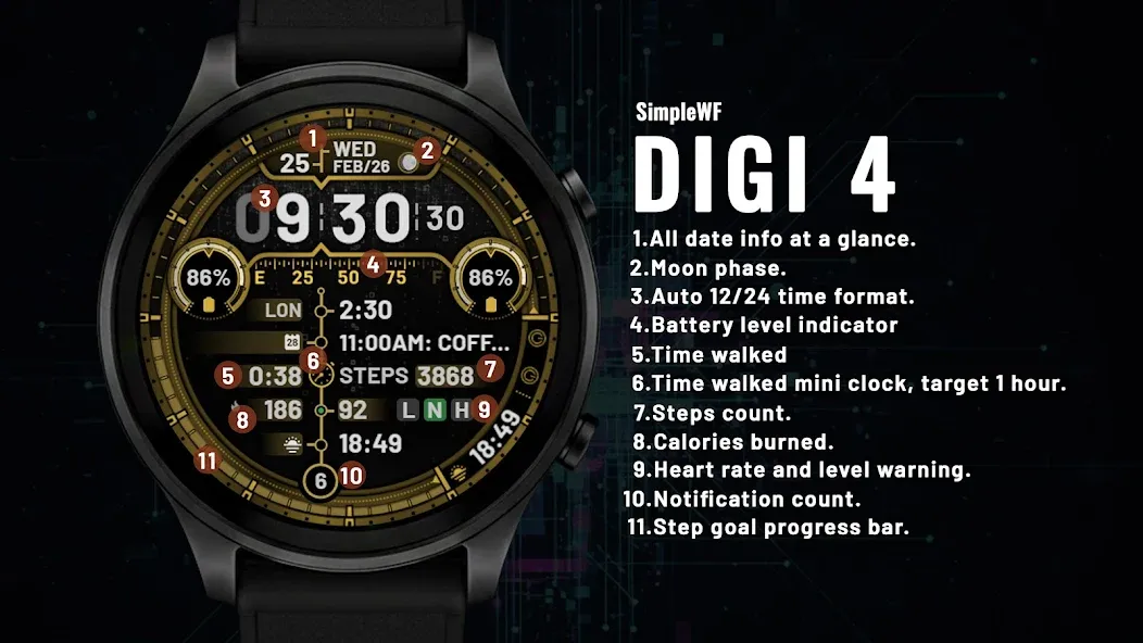 Digital Watch Face: DIGI 4 screenshot 9