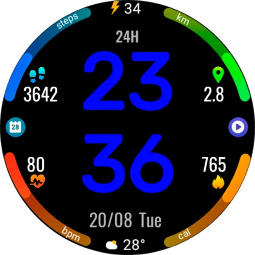 Digital Rotes Watch Face screenshot 19