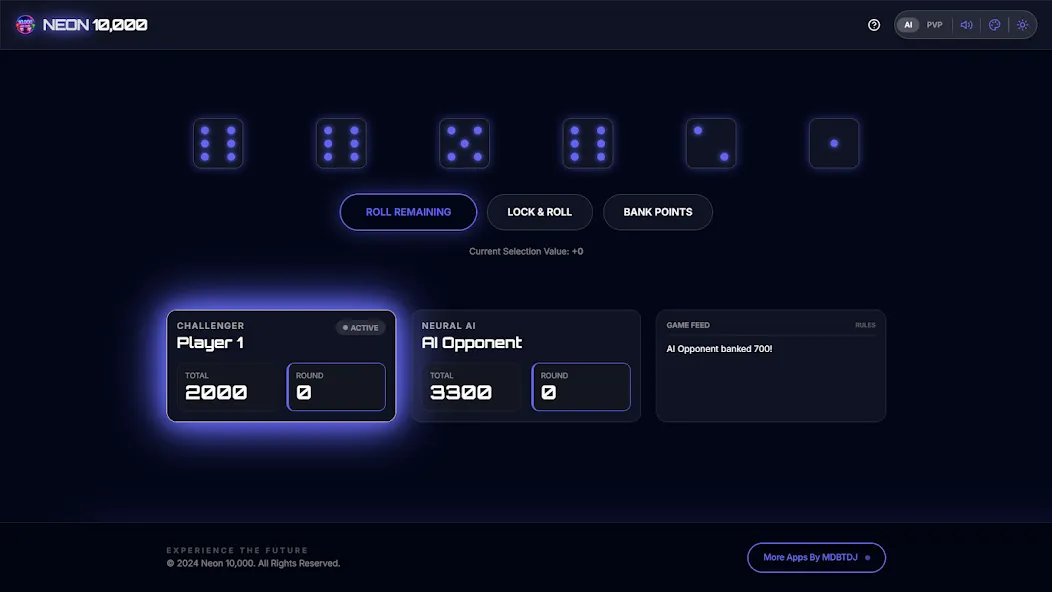 Offline 10000 Dice Neon Farkle screenshot 19