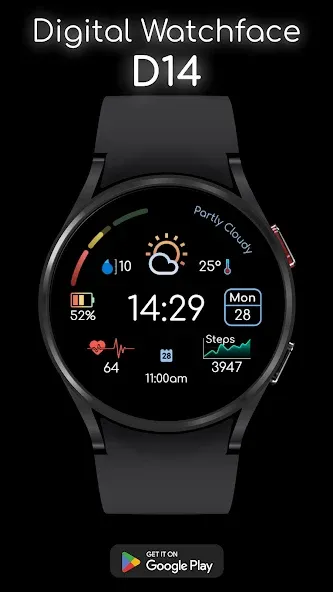Digital Watchface D14 screenshot 1
