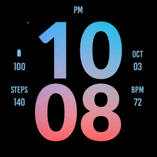 Big Red Blue Sky Watch Face screenshot 4