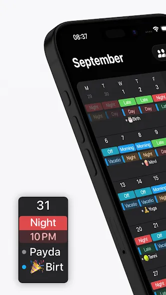 Supershift Shift Work Calendar screenshot 1
