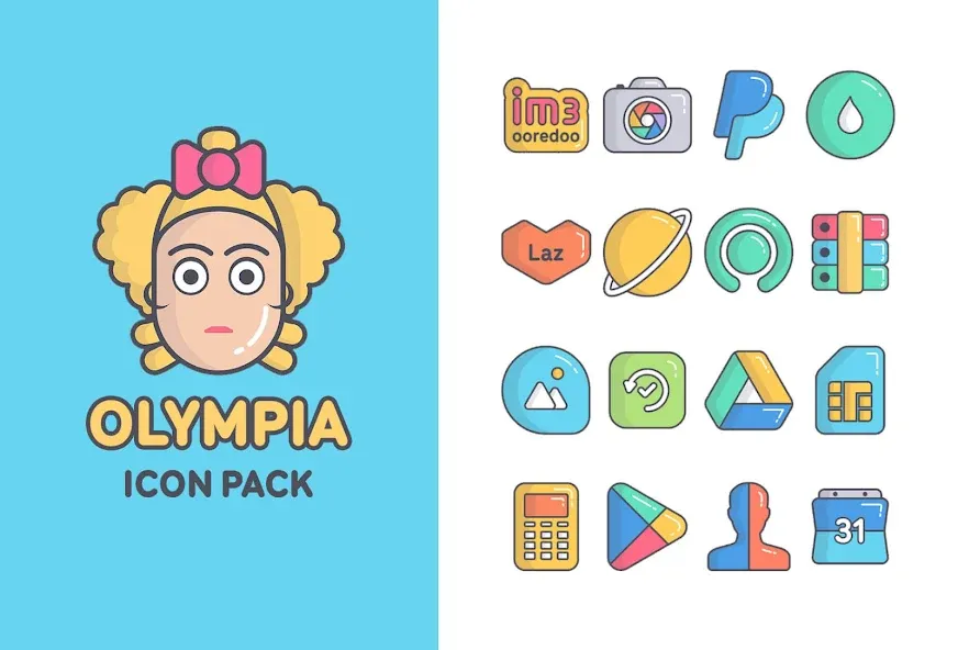 Olympia - Cartoon Icons Pack screenshot 10