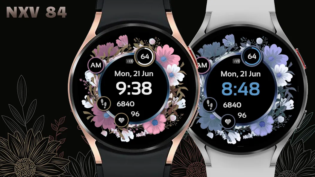 NXV84 Flora Elegant Watch Face screenshot 2