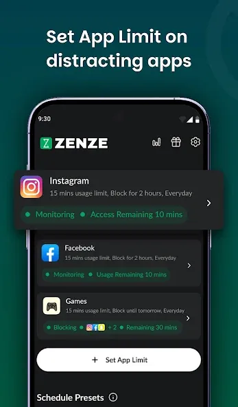 Zenze- Block Apps,Stay Focused screenshot 2