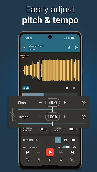 Up Tempo: Pitch, Speed Changer screenshot 1