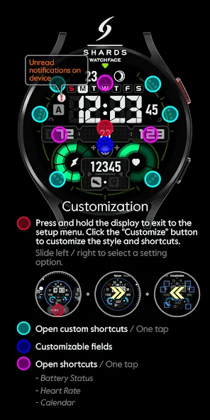 SH027 Watch Face, WearOS watch screenshot 6