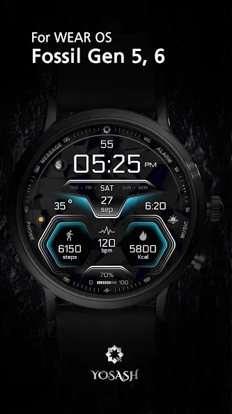 A385 Futuristic Face wear OS screenshot 5