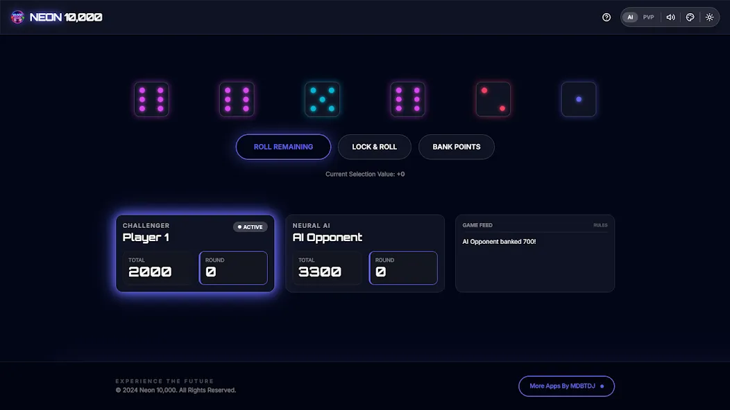 Offline 10000 Dice Neon Farkle screenshot 22