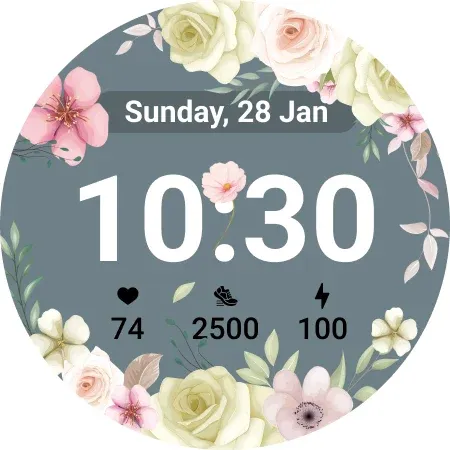 U011Flower Pastel Watch Face screenshot 20