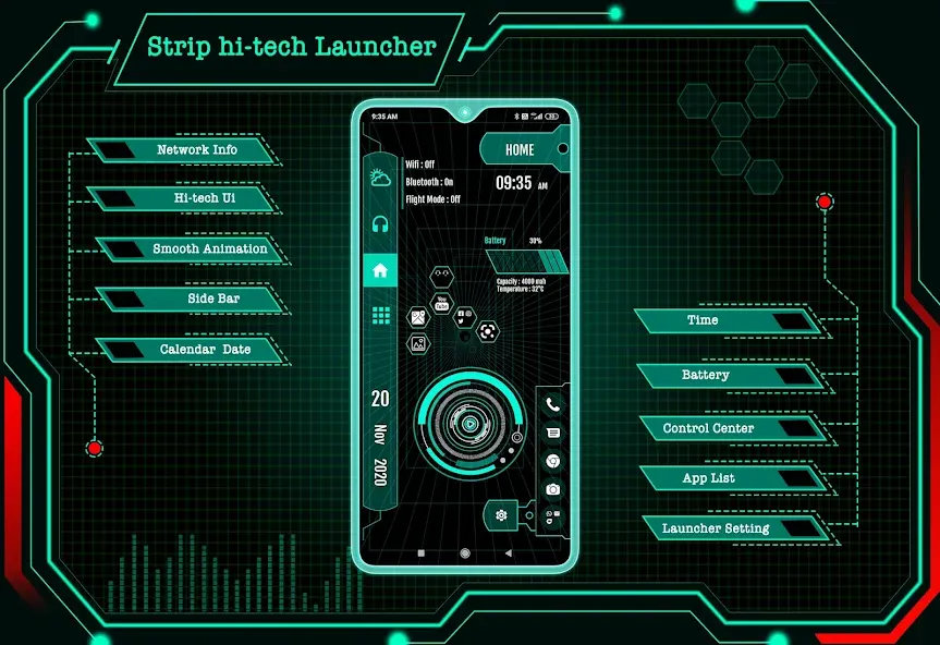 Strip Hi-tech Launcher 2025 screenshot 1