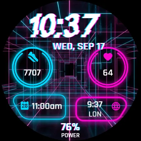 Digital watchface Neon screenshot 28